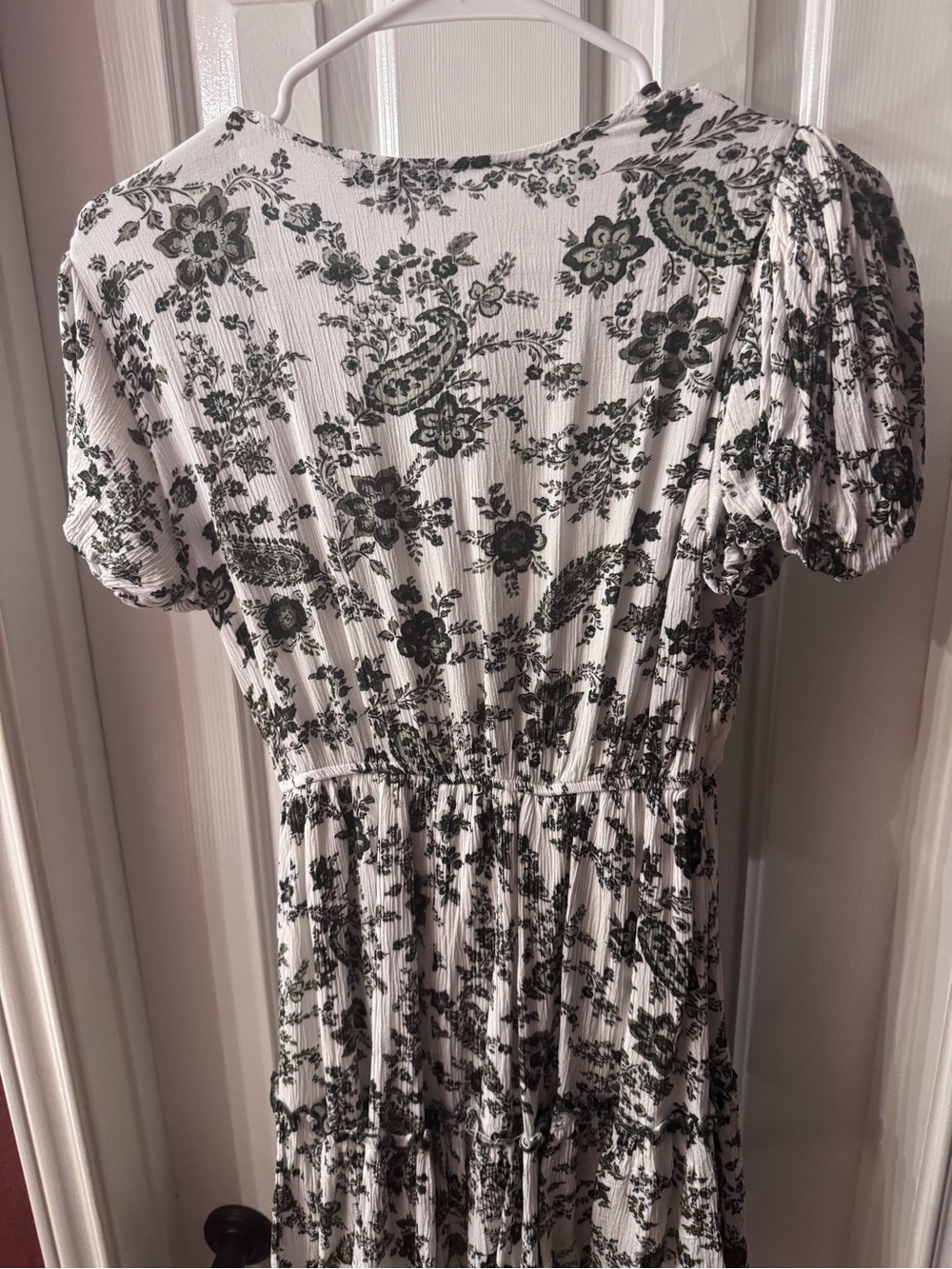 Trixxi White Mini Dress with Dark Green Floral Print